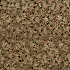 Beige Colour Net Embroidered Fabric (1.20 Meter Piece)