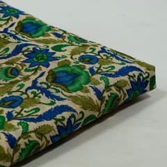 Green Colour Dupion Silk Printed Fabric