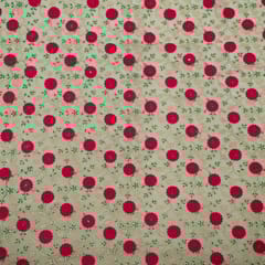 Multi Colour Net Embroidered Fabric (1.20 Meter Piece)