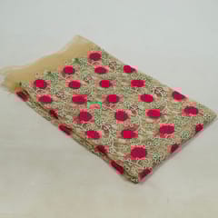 Multi Colour Net Embroidered Fabric (1.20 Meter Piece)