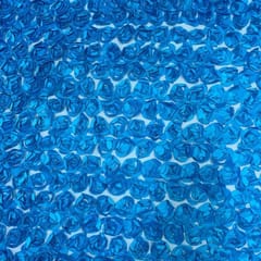 Firozi Blue Color Rose  Floral Net Fabric
