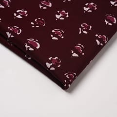Maroon Colour Cambric Cotton Printed Fabric