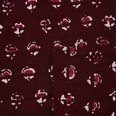 Maroon Colour Cambric Cotton Printed Fabric
