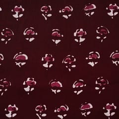 Maroon Colour Cambric Cotton Printed Fabric