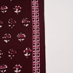 Maroon Colour Cambric Cotton Printed Fabric