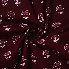 Maroon Colour Cambric Cotton Printed Fabric