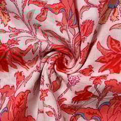 White Colour Cambric Cotton Printed Fabric