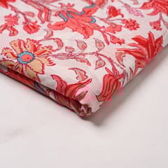 White Colour Cambric Cotton Printed Fabric