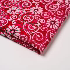Red Colour Cambric Cotton Printed Fabric