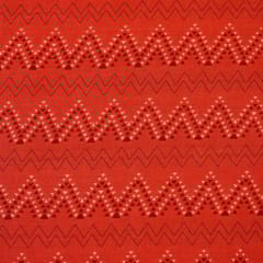 Brick Red Colour Cambric Cotton Printed Fabric