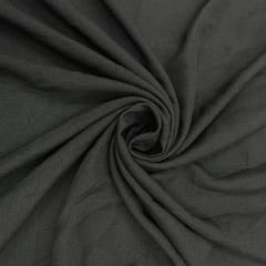 Black Color Checks Cotton Linen Fabric