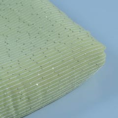 Lemon Colour Georgette Thread With Sequins Embroidered Fabric (1.80Meter Piece)
