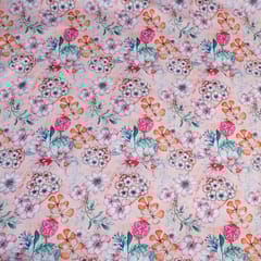 Pink Colour Linen Digital Printed Fabric (90 Cm Piece)