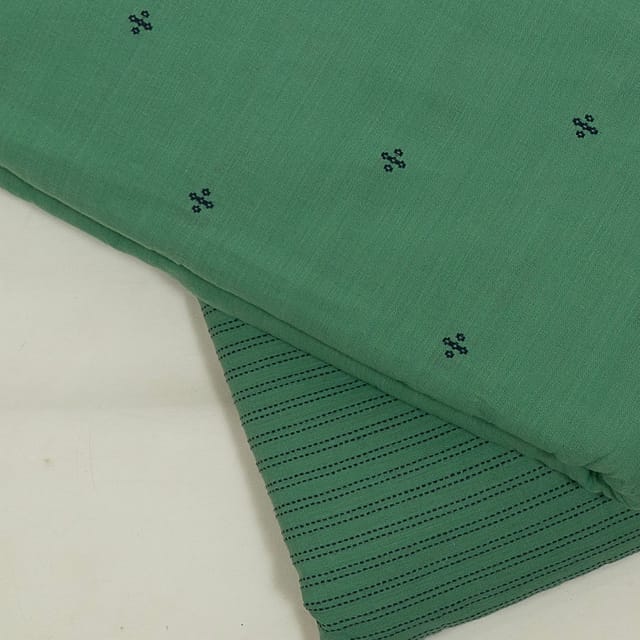Green Colour Cotton Dobby Fabric Set (5 Mtr.)