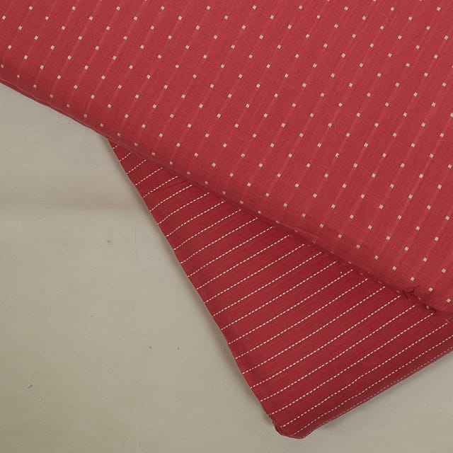 Pink Colour Cotton Dobby Fabric Set (5 Mtr.)