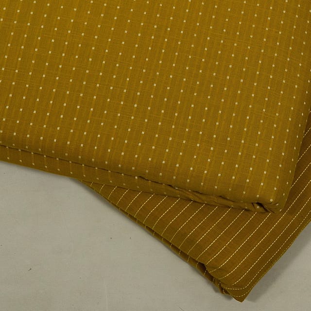 Mustard Colour Cotton Dobby Fabric Set (5 Mtr.)