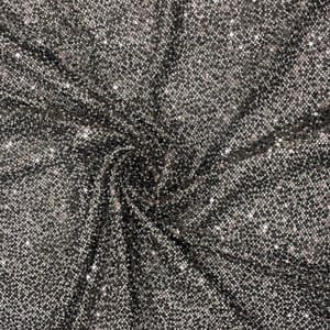 Brown Colour Lycra Sequence Fish Net Embroidered Fabric
