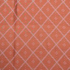 Orange Colour Cotton Acrylic Jacquard Fabric