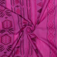 Pink Colour Cotton Jacquard Fabric