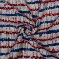 Off White Colour Cotton Acrylic Jacquard Fabric