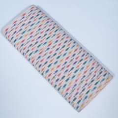 White Colour Cotton Ikat Fabric