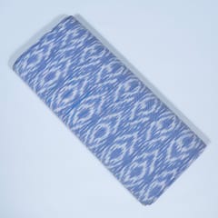 Powder Blue Colour Cotton Ikat Fabric