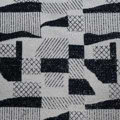 Black and Off White Colour Cotton Jacquard Fabric