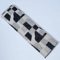 Black and Off White Colour Cotton Jacquard Fabric