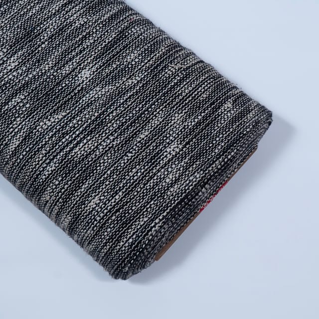 Black and White Colour Cotton Jacquard Fabric