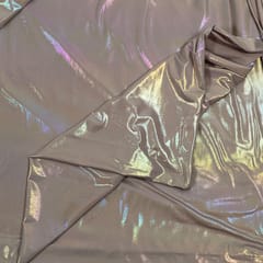Railbow Foil Taupe Grey Jersy Fabric