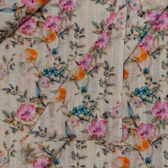Multi Colour Viscose Cotton Dobby Printed Fabric (1Meter Cut Piece)