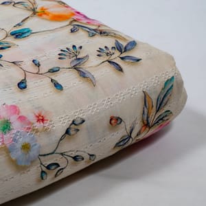 Multi Colour Viscose Cotton Dobby Printed Fabric (1Meter Cut Piece)