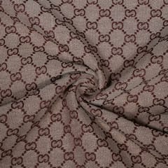 Brown Color Poly Cotton Jacquard Fabric
