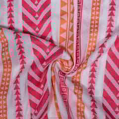 Multi Colour Viscose Cotton Jacquard Fabric