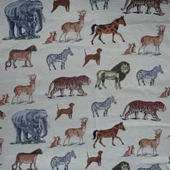 Multi Colour Poly Cotton Jacquard Fabric