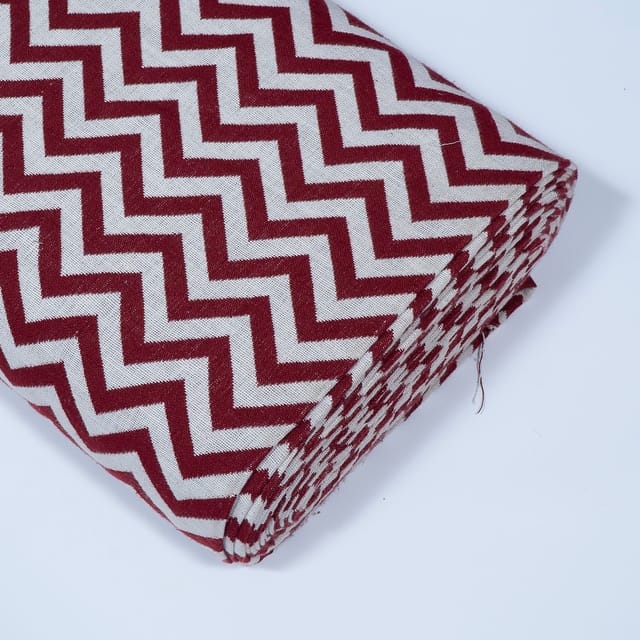 Maroon Colour Cotton Jacquard Fabric