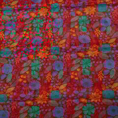 Multi Colour Chiffon Digital Printed Fabric