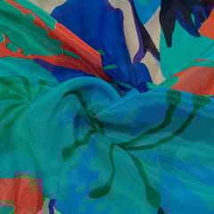 Multi Colour Chiffon Digital Printed Fabric