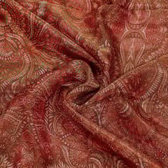 Multi Colour Tissue Upada Silk Digital Printed Fabric