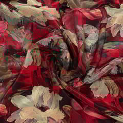Multi Colour Crepe Digital Printed Fabric