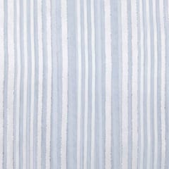 Light Blue Stripes Printed Georgette Fabric