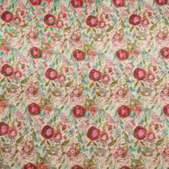 Multi Colour Muslin Shimmer Digital Printed Fabric (1.20Meter Piece)