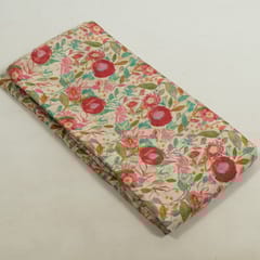 Multi Colour Muslin Shimmer Digital Printed Fabric (1.20Meter Piece)