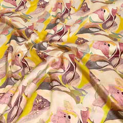 Multi Colour Modal Satin Printed Fabric