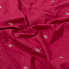 Majenta Colour Jamdani Cotton Jacquard Fabric