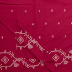 Majenta Colour Jamdani Cotton Jacquard Fabric