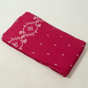 Majenta Colour Jamdani Cotton Jacquard Fabric