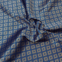 Blue Colour Satin Brocade Fabric