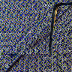 Blue Colour Satin Brocade Fabric