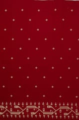 Maroon Colour Jamdani Cotton Jacquard Fabric